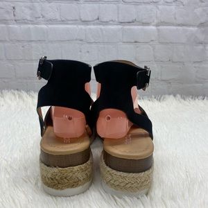 soda platform espadrille womens size 10m black